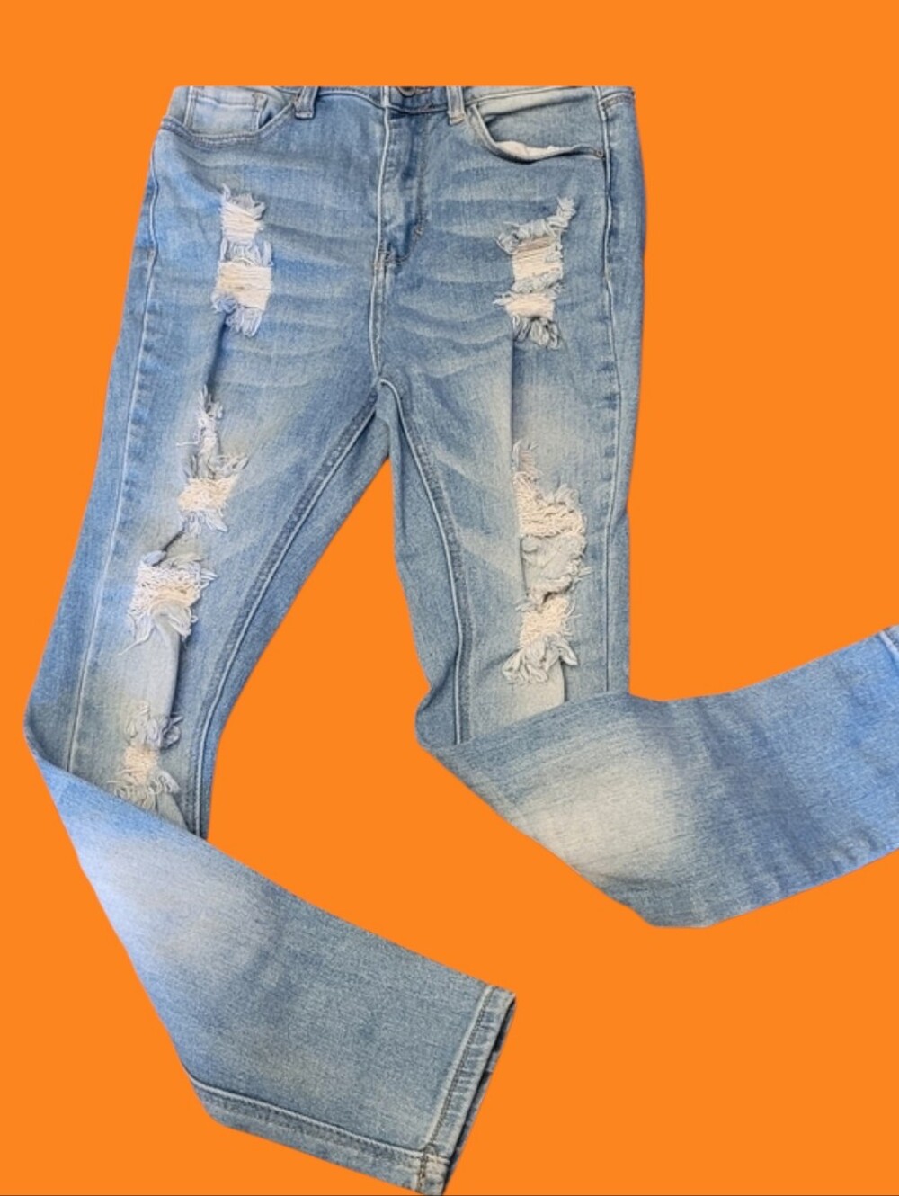 Wax Jean Distressed Light Blue Skinny Jeans